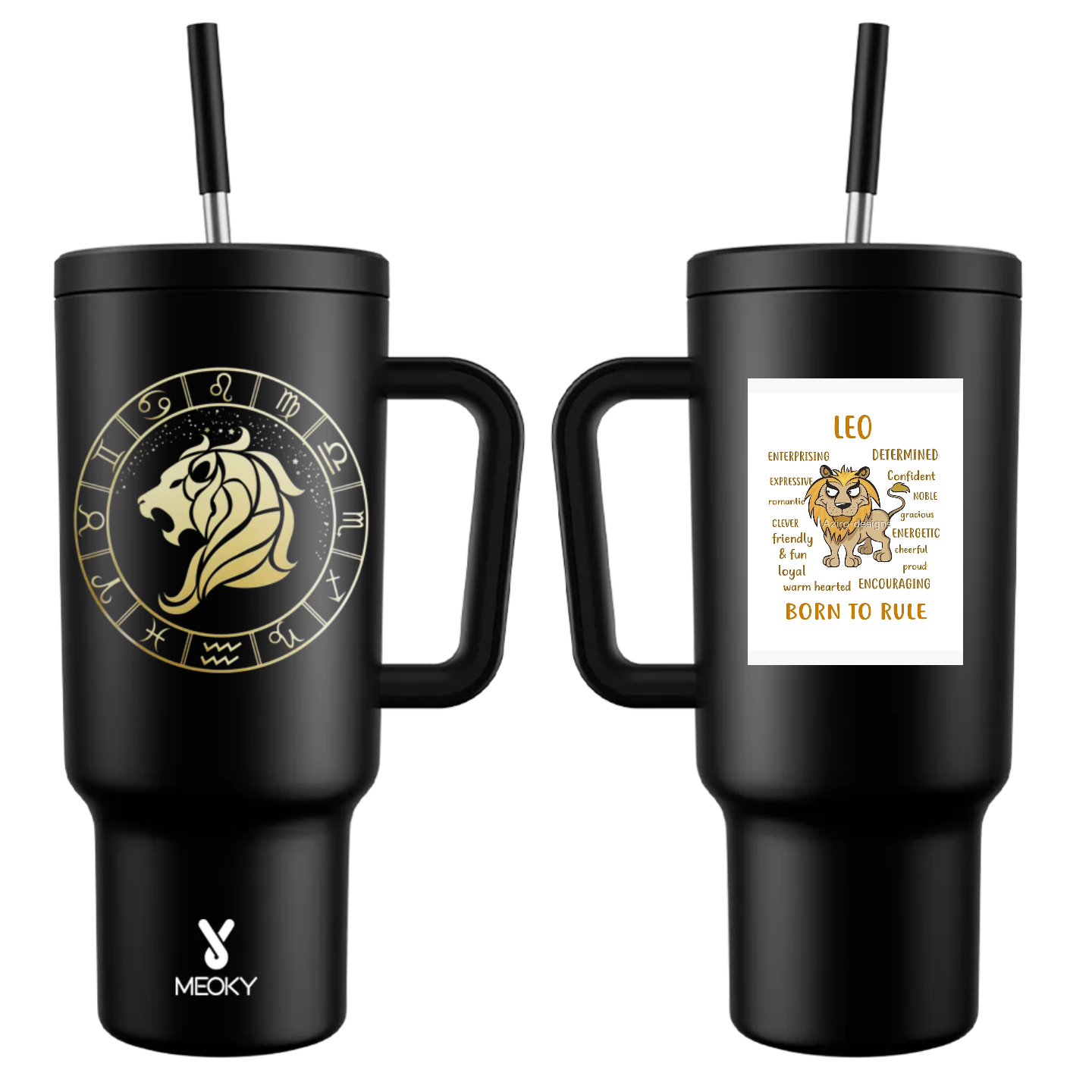 40oz Tumbler With Straw Customized - Monthly Flower